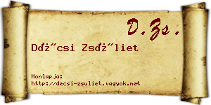 Décsi Zsüliet névjegykártya